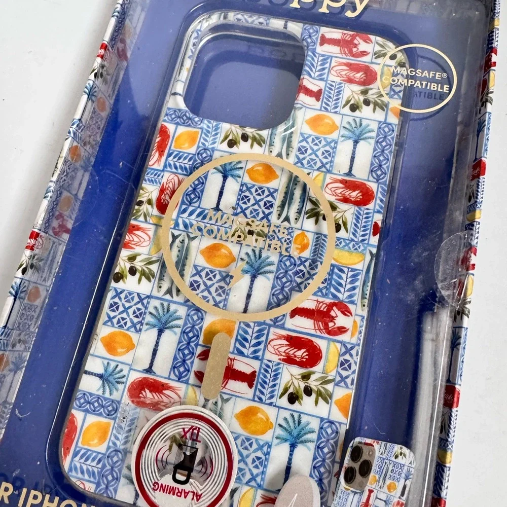 NIB XO Poppy iPhone 15 Pro Max Phone Case MagSafe Coastal Tile Patterned
